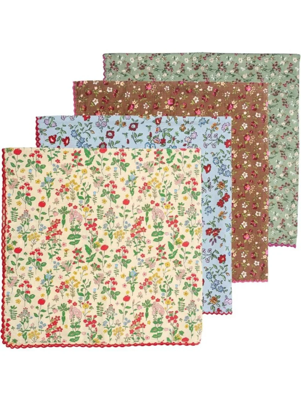 4PCS Cotton Bandanas for Women & Men - Versatile 21x21 Inch Head Scarves